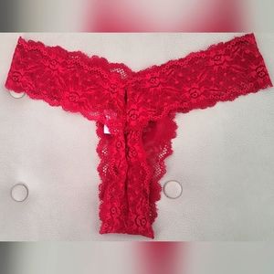 Victoria's Secret thong lacy panty in size Large.